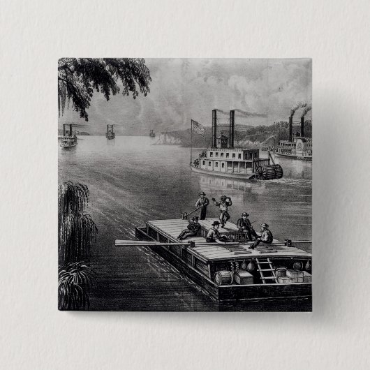 川の下の限界 缶バッジ (正面)