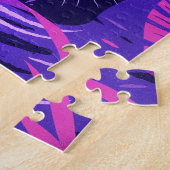 川の中でうずくまる黒いヒョウ ジグソーパズル (側面)