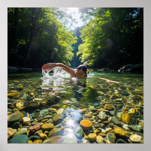 川の中で泳澄んぐ ポスター (正面)