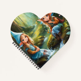 川の中の可愛い小さなエルフ ノートブック