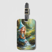 川の中の可愛い小さなエルフ ラゲッジタグ (正面縦)