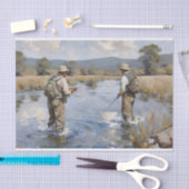 川の切り離し釣りをフライ 薄葉紙 (クラフト)