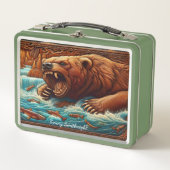 川の力で暴れる熊|過去記事 メタルランチボックス (正面)