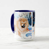 川の向こうに赤潮のマグカップ マグカップ (正面左)