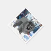 川の向こうに黒いチャウナプキン スタンダードカクテルナプキン (角)