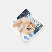 川の向こうの赤いチャウナプキン スタンダードカクテルナプキン (角)