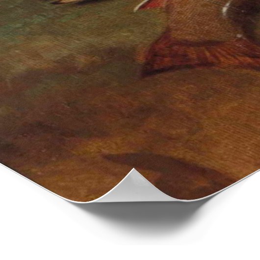 川の土手の釣り ポスター (角)