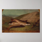 川の土手の釣り ポスター (正面)