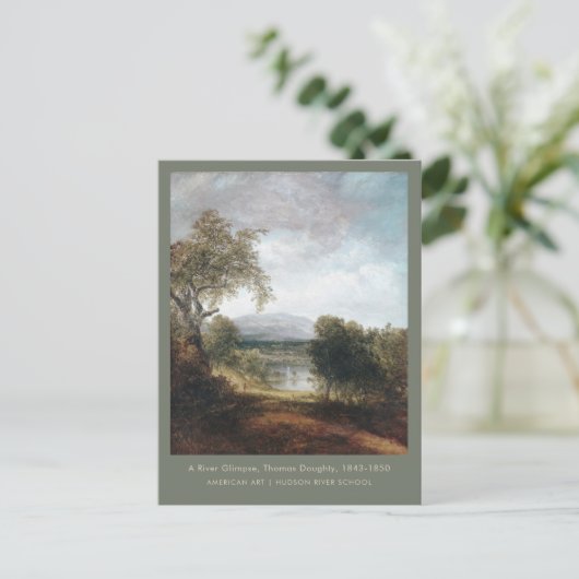 川の垣間見えるドーナツのアートランドスケープ絵画ズ ポストカード (スタンド正面)