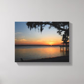 川の夕日 キャンバスプリント (正面)