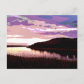 川の夕日 ポストカード (正面)