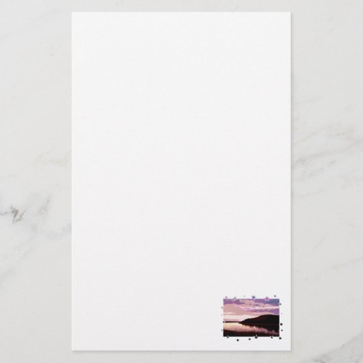 川の夕日 便箋 (正面)