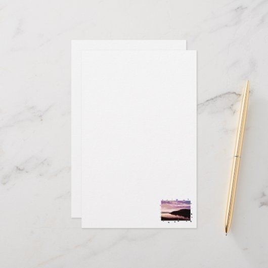 川の夕日 便箋 (正面/裏面インサイチュ)