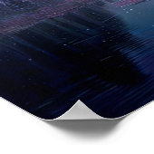 川の夜秋：森、花、星 ポスター (角)