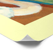 川の女性とスワン ポスター (角)