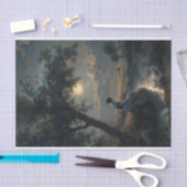 川の女 満月の絵 デコパージュ 薄葉紙 (クラフト)