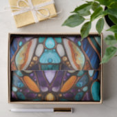 川の岩の小石ステンドグラスの外観 薄葉紙 (ギフト)