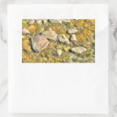 川の岩 長方形シール (バッグ)