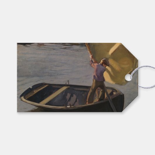 川の帆船の少年（Magnus Enckell著） ギフトタグ (正面(横))