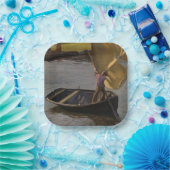 川の帆船の少年（Magnus Enckell著） ペーパープレート (パーティー)