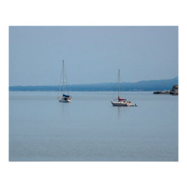 川の帆船 ポスター