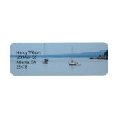 川の帆船 ラベル (正面)