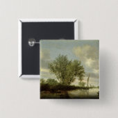 川の景色1645年 缶バッジ (正面&裏面)