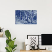 川の木 – シアノタイプ効果 ポスター (ホームオフィス)