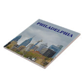 川の歩行からのフィラデルヒィアのスカイライン タイル (側面)