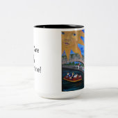 川の歩行-私の日光のマグです ツートーンマグカップ (中央)