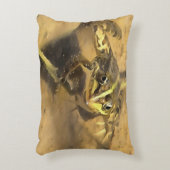 川の水に浸した沼のカエル絵画 アクセントクッション (正面(垂直))