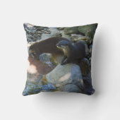 **「川の水に隠れて泳ぐカワウソ クッション (裏面)