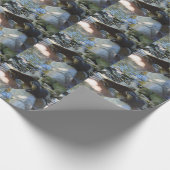 **「川の水に隠れて泳ぐカワウソ ラッピングペーパー (角)