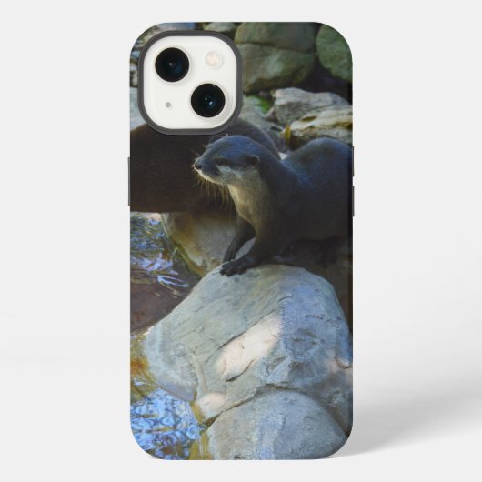 **「川の水に隠れて泳ぐカワウソ iPhoneケース (裏面)