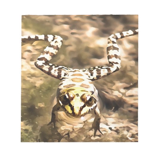 川の水のペンキに浸澄んされた泳ぐカエル ノートパッド (正面)