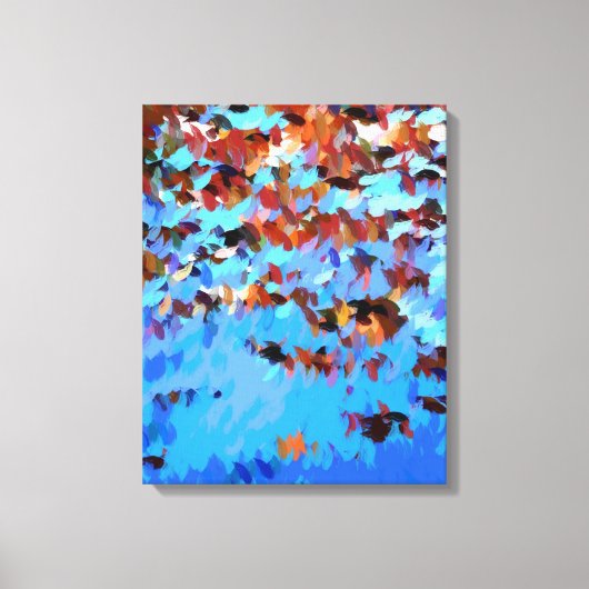 川の水の木の反射 キャンバスプリント (正面)