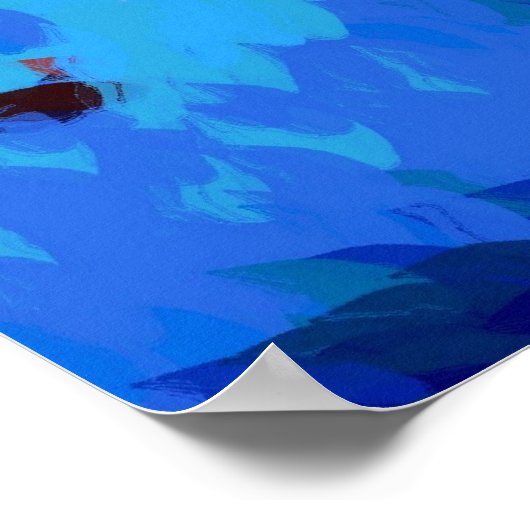 川の水の木の反射 ポスター (角)