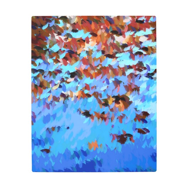 川の水の木の反射 メタルプリント (正面)