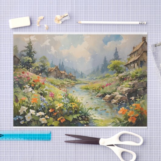 川の水の色のウィスパー絵を描ズ 薄葉紙 (クラフト)