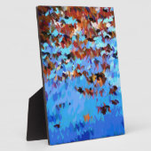 川の水面に映る木の反射 フォトプラーク (側面)