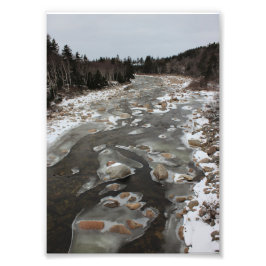 川の氷った足跡 フォトプリント