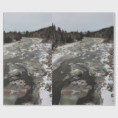 川の氷った足跡 ラッピングペーパー (フラット)