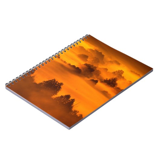 川の氾濫の明白な抽象的な上に朝の霧、任意 ノートブック (左側)