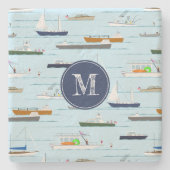 川の沿岸の湖の川の舟遊び ストーンコースター (正面)