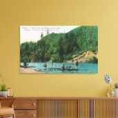 川の波止場近くで泳ロシアのぐ キャンバスプリント (インサイチュ (リビング))