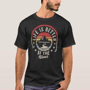 川の浮遊レトロの生活は川Cで良い Tシャツ