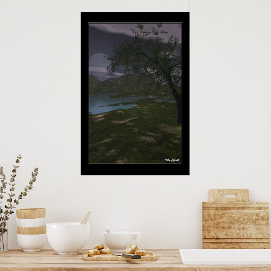 川の満月 ポスター (キッチン)