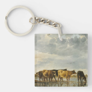 川の牛Aelbert Cuyp キーホルダー