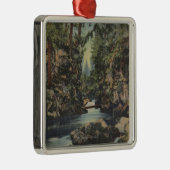川の狂暴な川、オレゴン-上部の峡谷--の眺め メタルオーナメント (右)