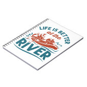 川の白い水のラフティングで人生は良い ノートブック (左側)